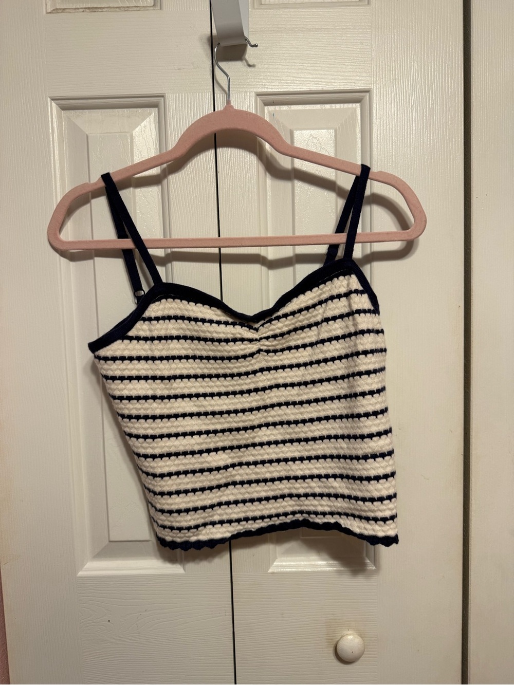 Freshman Black & White Striped Knit Cami